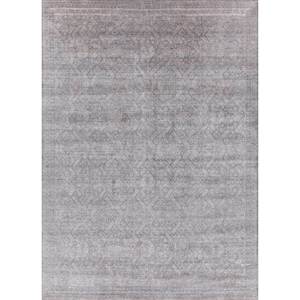 Alfombras Konstrukt Beige Marrón Tejidas a Mano de Lana, Bambú y Seda - Hwb-5007 Alfombra Rectangular de 10 mm de Grosor con Patrón Abstracto para Uso en el Hogar y el Pasillo - Product Image 1