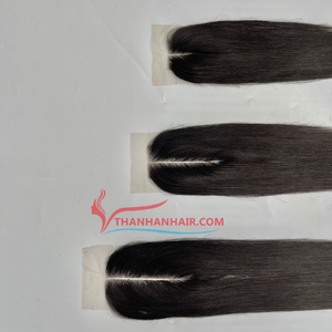 MEJOR VENTA Extensiones de cabello con cierre de encaje de color negro natural 100% Cabello humano vietnamita de alta calidad Sin desprendimiento Sin enredos - Product Image 1