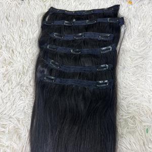 CLIP en 100% cheveux humains vierges extension de cheveux raides vietnamiens avec dentelle transparente longue longueur pour les femmes noires - Product Image 2