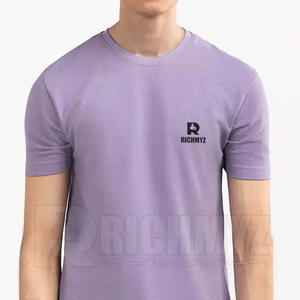 T-shirts pour hommes de couleur violette, simples et unis, vente en gros, service OEM, chemises sur mesure à vendre, faible MOQ, t-shirt unisexe à vendre - Product Image 5