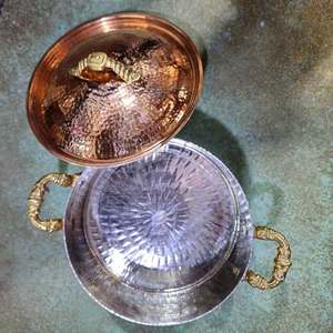 High Quality Handcrafted Minimalist Kitchen <b>Dish</b> Rack Eco-Friendly Safe Pure Copper Modern for Western Weddings Indian Parties - Product Image 2