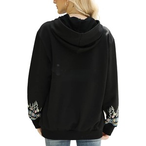 Derniers modèles Sweats à capuche brodés pour femmes Respirant Confortable Anti-rides Tarif abordable Sweats à capuche brodés à manches complètes - Product Image 6