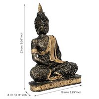 Élégante sculpture de bouddha en polyrésine dorée sur le thème de la paume | Pièce maîtresse spirituelle artisanale pour la décoration et les cadeaux de bureau à domicile