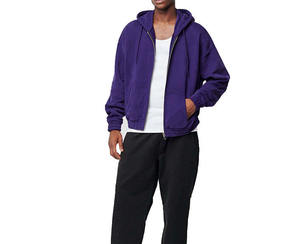 Sweat à capuche léger et respirant unisexe avec fermeture éclair, idéal pour le printemps et l'automne, prix d'usine, sweat à capuche imprimé violet unisexe - Product Image 1