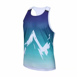 Camiseta sin mangas personalizada de secado rápido de talla grande para hombre, chalecos estampados de verano para entrenamiento en el gimnasio, sublimación de tinte transpirable de punto - Product Image 1