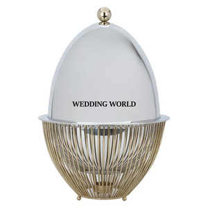 Marmite en acier inoxydable de qualité supérieure, faite à la main, design de luxe, forme ronde, chauffe-plats en métal neuf - Product Image 4