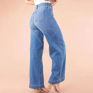 Jeans larges à poches multiples pour femmes Vêtements d'extérieur Jeans larges légers pour femmes Vente en ligne - Product Image 4