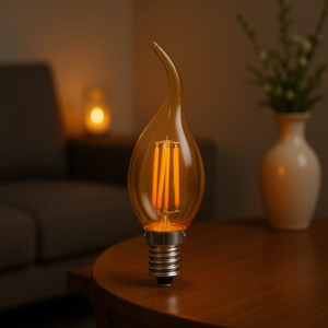 VELA CANDELA LED E14 FIL.4W AMBER REGUL Flameless & LED <b>Candles</b> - Product Image 3