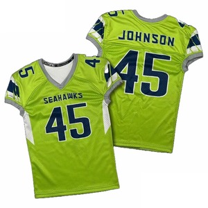 ชุดกีฬาผู้ชายคุณภาพสูง ชุดฟุตบอลอเมริกัน ชุดฟุตบอล น้ำหนักเบา ผลิตจากโพลีเอสเตอร์ 100% สีปรับแต่งได้ บริการ OEM - Product Image 4