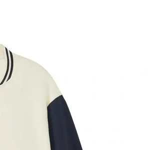 Custom Design High Quality <b>Men's</b> Stand Collar Front Logo Custom Maroon & <b>Cream</b> Letterman <b>Jacket</b> Varsity <b>Jacket</b> - Product Image 3