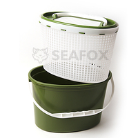 Seau à poissons vivants imperméable à double couche vert pour la pêche en rivière et en mer, seau à leurres portable