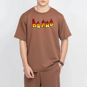 Camiseta 100% de algodón de calidad superior de talla grande para hombre, camiseta con serigrafía personalizada de Color sólido con hombros descubiertos de gran tamaño - Product Image 4