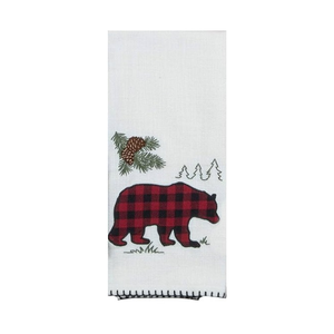 Nouveautés : Serviettes de table et de cuisine modernes, douces, brodées, en coton biologique 100% certifié GOTS, à motif écossais et motif ours, pour hôtels, mariages et golf, vente en gros - Product Image 1