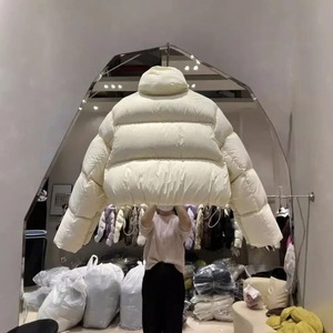 Chaqueta acolchada de invierno a la moda para mujer, diseño recortado de talla grande, cuello levantado, transpirable, estampado, Polar, pato blanco, Puff de moda - Product Image 2