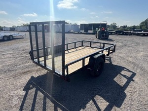 Heavy Duty <b>Farm</b> Yard Garden 10 Ft X 72 In ATV Utility <b>Trailer</b> Black Metal Frame Wood Deck Open Side Rails - Product Image 4