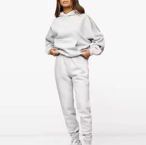 2025 sudaderas con capucha de punto sólido informal para mujer conjuntos de mujer Sudadera con capucha personalizada chándales de mujer ropa de calle de alta calidad - Product Image 1