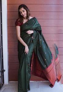 Beautiful Rich Pallu Jacquard Work Saree Último diseñador para adultos para ocasiones especiales - Product Image 3