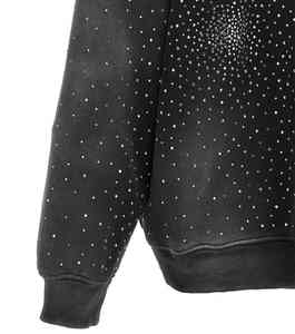 Sudaderas con capucha de cremallera de invierno con lavado ácido personalizado Unisex para lágrimas con diamantes de imitación poliéster/algodón ajuste Regular nueva llegada - Product Image 6