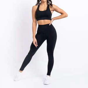 Women's Breathable Yoga Set Two Piece <b>Leggings</b> Fitness Wear Customized Color Front Logo High Quality Wholesale - Product Image 4