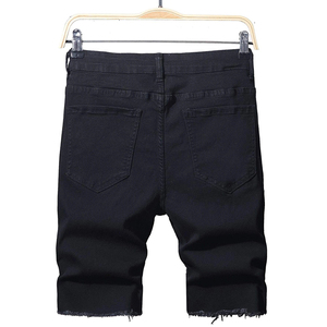 Shorts en denim décontractés à taille haute avec cordon de serrage, 100% coton respirant, écologiques, pour hommes, en vente en ligne à un prix raisonnable - Product Image 4