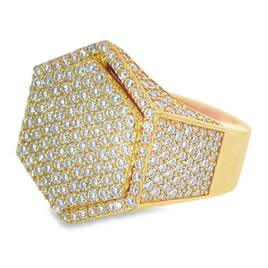 Custom <b>Men's</b> Luxury 14K Gold Wedding <b>Ring</b> VVS Moissanite Hip Hop Band Round Cut Fine Jewelry - Product Image 3