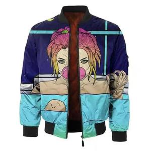 Vêtements de rue pour hommes Blouson d'aviateur en polyester et satin avec logo personnalisé et col montant pour le printemps au Pakistan - Product Image 3