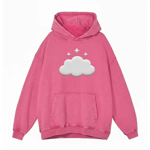 Sweat à capuche brodé de qualité supérieure pour homme, logo personnalisé brodé, 100% coton, épais, unisexe, surdimensionné, impression en relief - Product Image 1