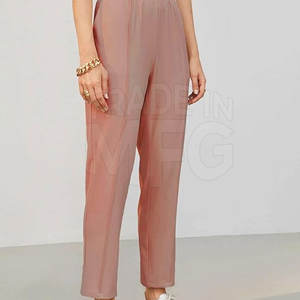 Pantalones de Mujer Hechos a Medida a Bajo Precio, Cintura Media, Frente Plano, 100% Algodón, Transpirables, de Secado Rápido, Casuales - Product Image 4