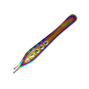 Adson Kocher Forceps 1x2 dientes con diseño de mango de agujero perforado Arco Iris Multicolor Acero inoxidable Medical Adson Forceps - Product Image 2