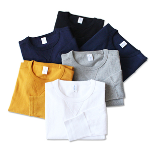 T-shirt blanc à manches longues 100% coton pour hommes avec logo personnalisé épais imprimé - Product Image 1