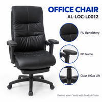 Chaise de bureau en cuir PU noir avec dossier haut, structure en PP et accoudoirs rembourrés pour bureaux informatiques, bureaux à domicile et salles de réunion