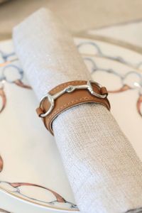 Handcrafted leather napkin <b>rings</b> suitable for elegant winter dinners <b>family</b> banquets and premium table styling - Product Image 3