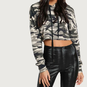 Haut à capuche zippé court élégant pour femme, confortable et tendance, idéal pour l'hiver, les sorties décontractées et les superpositions, en polyester/coton - Product Image 6