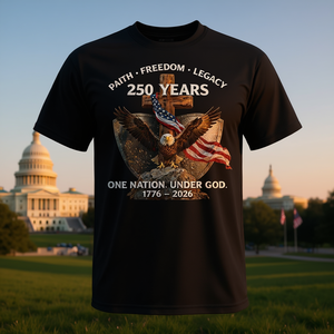 T-Shirt Promozionale USA 250 Faith Freedom Legacy 1776 2026 - Product Image 3
