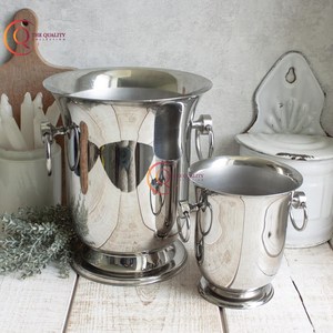 ถังน้ำแข็งสแตนเลสสตีลชุบเงินพร้อมฝาปิดหนังถังเครื่องดื่มแบบพกพาทนทาน - Product Image 1