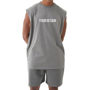 Lo último en ropa de calle con gráfico en blanco de algodón personalizado, camiseta negra desgastada, camiseta sin mangas de gran tamaño para hombre de alta calidad, camiseta sin mangas - Product Image 4