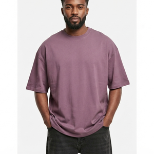 OEM <b>Vintage</b> Solid Oversized T Shirt for Men with Custom Logo Printed <b>Graphic</b> Logo Street Wear Drop Shoulder Solid <b>Tee</b> - Product Image 4