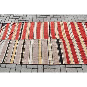Vintage 9x12 Rectangle Large Area Rug Ethnic <b>Red</b> Beige Patchwork Design 10mm Wool <b>Material</b> with Latex for Teen 3.8x4.4ft - Product Image 3