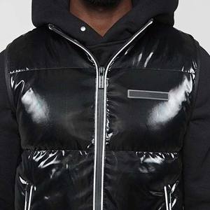 2024 OEM logotipo personalizado diseñador hombres alta calidad invierno burbuja chaleco transpirable cómodo sin mangas brillante chaqueta acolchada lona - Product Image 4