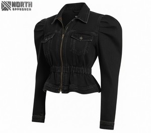 Chaqueta vaquera Mujer invierno grueso cálido suelto espalda cremallera Jeans abrigo mujer prendas de vestir exteriores - Product Image 4