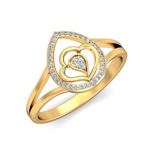Bague Ishi Diamonds en or 18K avec cœur et diamant de laboratoire étincelant - Product Image 1