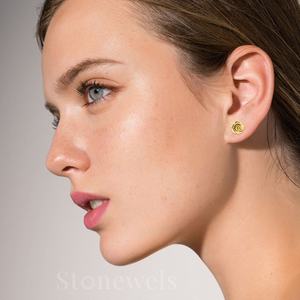 ต่างหูเม็ดเดี่ยวสีโรสโกลด์สุดหรู | เครื่องประดับดอกไม้ที่หรูหรา - Product Image 5