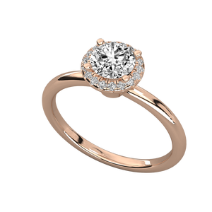 Anillo Brillante de Diamantes Redondos Solitarios en Oro de 10K para Mujer - Product Image 4