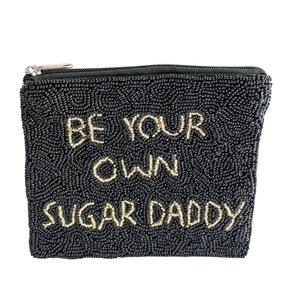 Unique Handcraft Beaded Embroidery <b>BE</b> YOUR OWN SUGAR <b>DADDY</b> Small Wallet Bag Stylish Elegant Choice Latest By Hiba Enterprises - Product Image 1