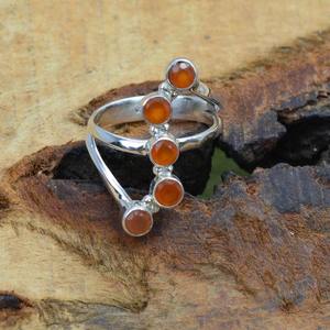 Joyería de piedras preciosas cornalina para mujer, anillo de estilo bohemio de plata, joyería de plata de ley 925, anillo hecho a mano de tendencia, Regalo para mamá - Product Image 2