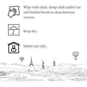 Plateau cœur en rotin blanchi à la chaux Provence 16 "Ornement tissé suspendu décoratif pour événements de pépinière et décoration intérieure - Product Image 5