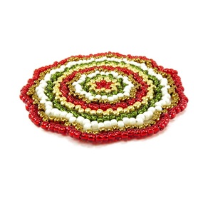 Haute qualité 6 pièces sous-verre perlé ensemble verre fait à la main bricolage personnalisable couleur Style classique forme de fleur pour décor de Table de cuisine - Product Image 1