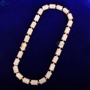 16MM <b>Iced</b> <b>Out</b> Hip Hop Necklace Round Barrel Design Hip Hop <b>Chain</b> Moissanite Rapper Style Customized <b>Chain</b> - Product Image 4