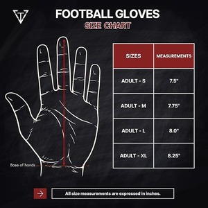 Guantes de Fútbol Americano Profesionales de Piel Sintética con Agarre Adhesivo Personalizado - Negros, Ligeros, Transpirables, Resistentes a Salpicaduras - Product Image 6