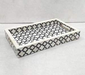 Elegante bandeja rectangular con incrustaciones de hueso de lujo de alta calidad, precio de fábrica directo, bandeja para servir con incrustaciones de hueso, bandeja para servir hecha a mano India - Product Image 5